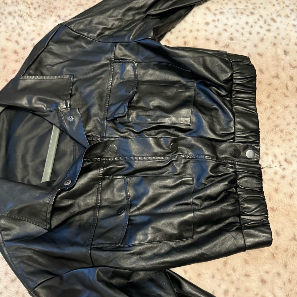 faux leather jacket